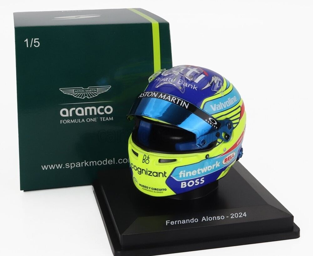 Modelo Casco Escala 1:5 Spark Fernando Alonso Aston Martin F1 2024 Modelismo