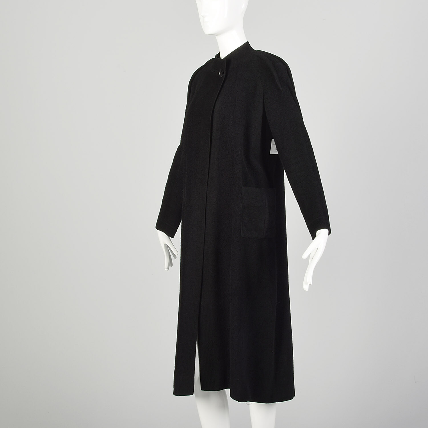 Medium 1930s Swing Coat Soft Black Patch Pockets … - image 3