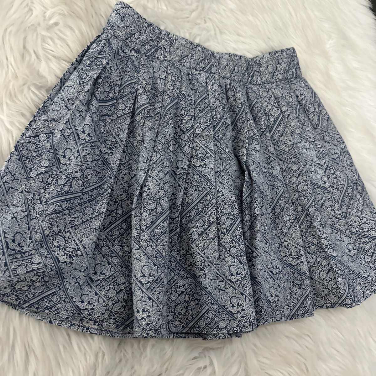 American Eagle Womens NWT Small Blue Boho Pattern Pull On Skirt