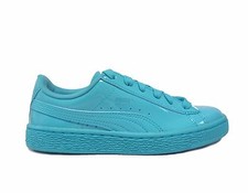 Puma Kids' BASKET CLASSIC PATENT MONOCHROME Junior Shoes Blue Atoll 362246-06 a