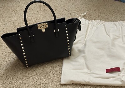 Valentino Garavani Vitello Rockstud 2-Way Double Handle Tote