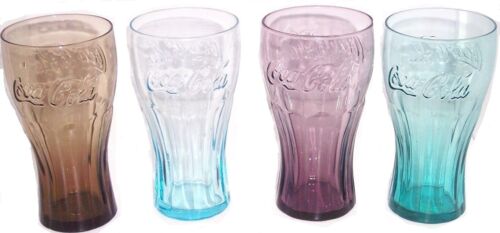 Juego de 4 vasos de Coca-Cola McDonalds azul púrpura verde marrón 2009 2011 - Imagen 3 de 5