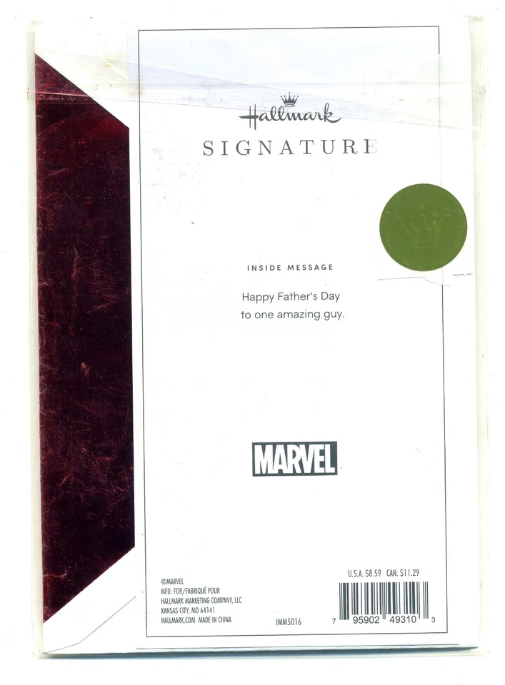 Cartão Hallmark Signature Dia dos Pais MARVEL Homem-Aranha corte a laser e folha - Imagem 2 de 2