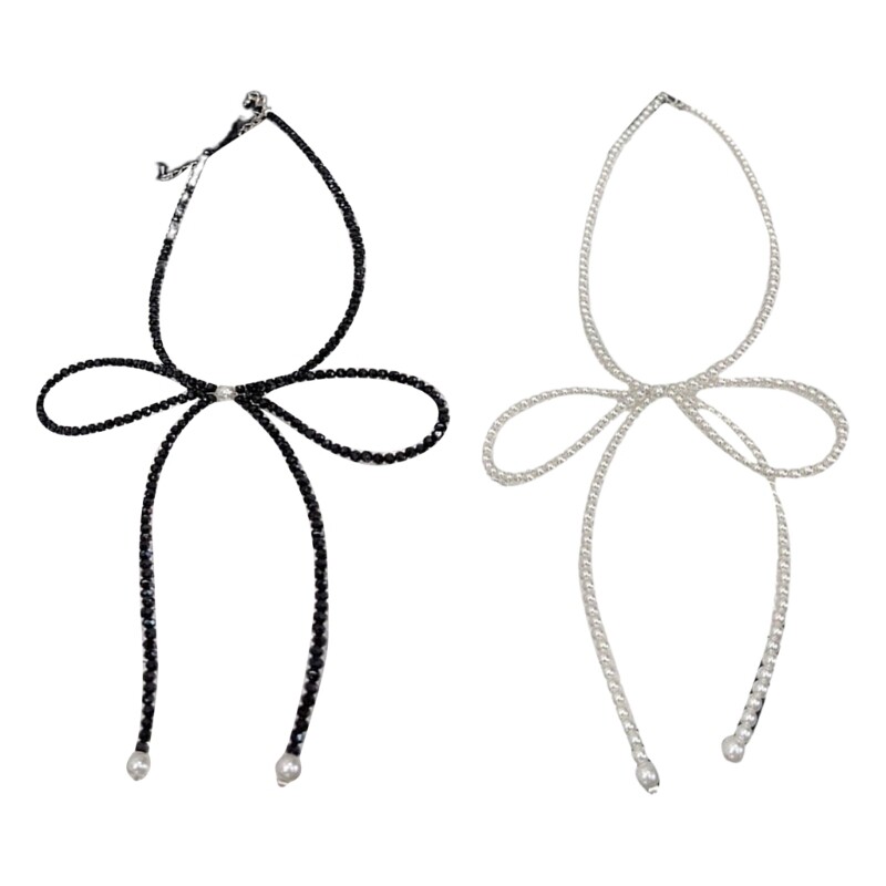 Crystal Pearls Pendant Necklace for Women Anniversary Fashion Vintage Chain