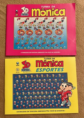 2x Turma da Monica 3D Buch Livro Comic Brasilien Brasil Mauricio de Souza 90er
