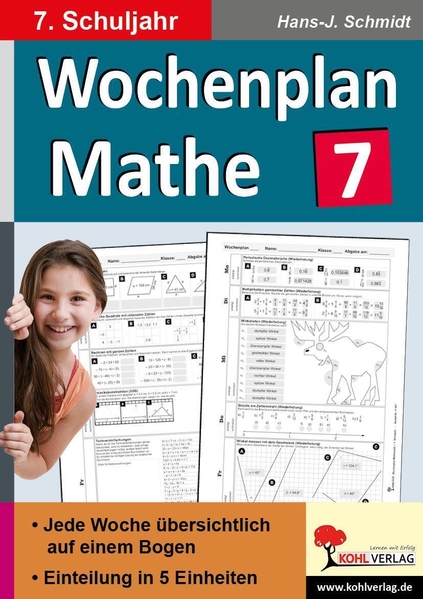 Thumbnail - Hans-j. Schmidt | Wochenplan Mathe / Klasse 7 | Taschenbuch | Deutsch