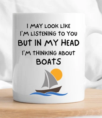 MUGGED OFF PRINTS Boat Mug Funny Sailing Mug Skipper Gift Boats Boating Birthday Men Him Nautical