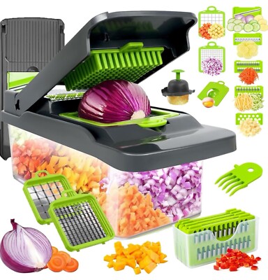 15-In-1 Vegetable Fruit Chopper Cutter Food Onion Veggie Dicer Slicer Kitchen