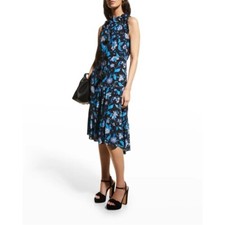 Figue Dress Floral Blue Black Small S