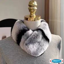 Unisex Real Rex Rabbit Fur Scarf Whole Skin Collar Fur Wraps Warm Muffler  Y172