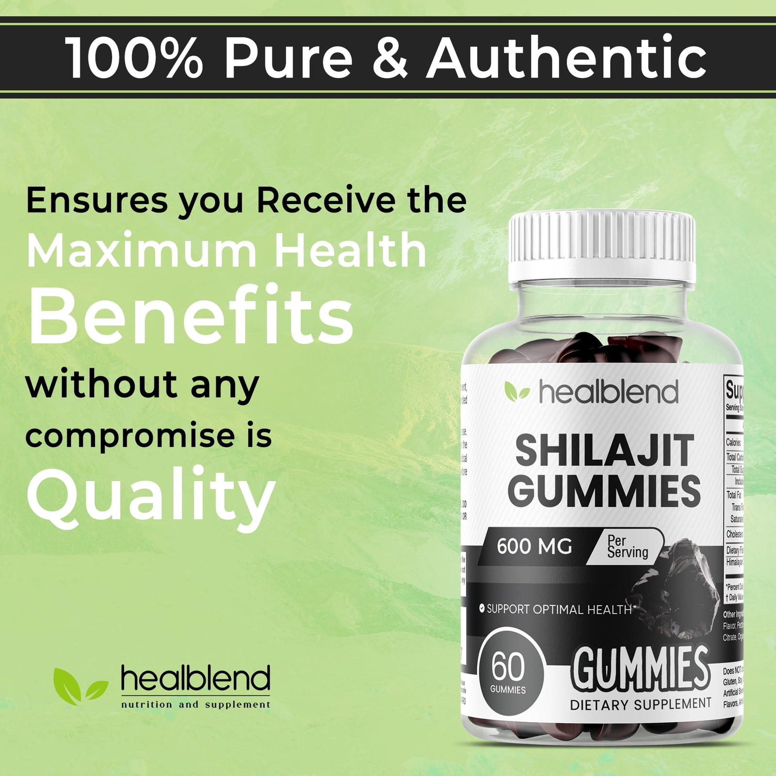 Himalayan Shilajit Gummies 600mg -Energy & Immunity Support for Men & Women