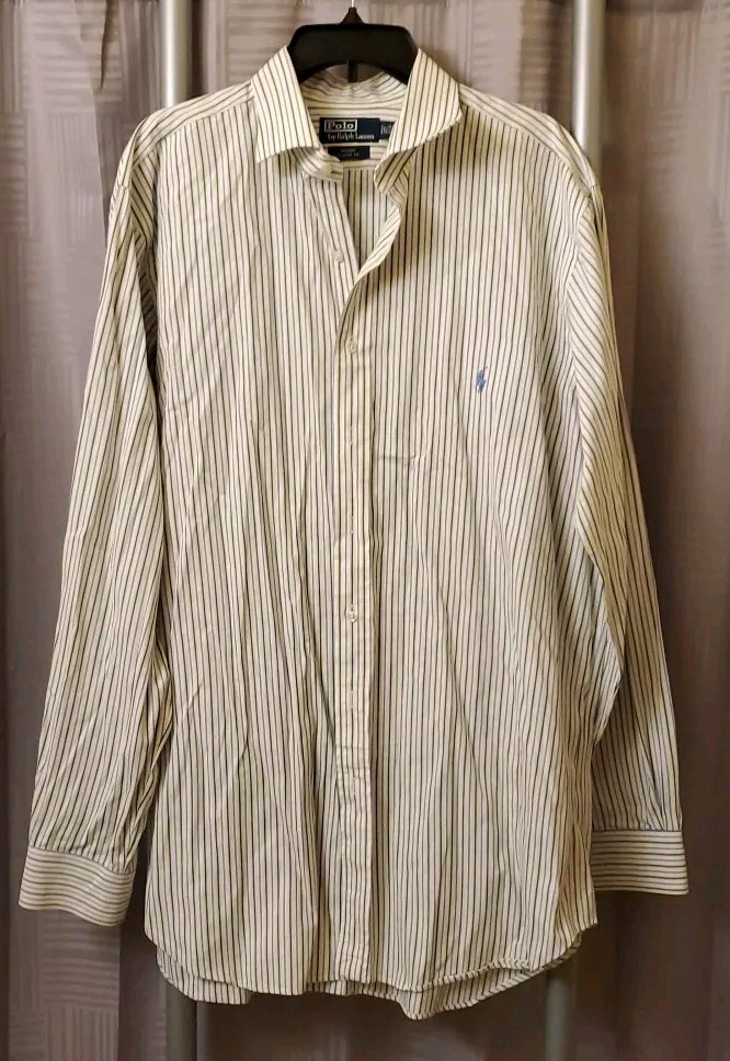 Polo Ralph Lauren Regent Classic Fit Men’s 17.5 38/39 Long Sleeve Striped Shirt thumbnail 3