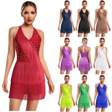 Womens Dancewear Tango Leotard Dance Bodysuit Cocktail Jumpsuit Competition Jazz