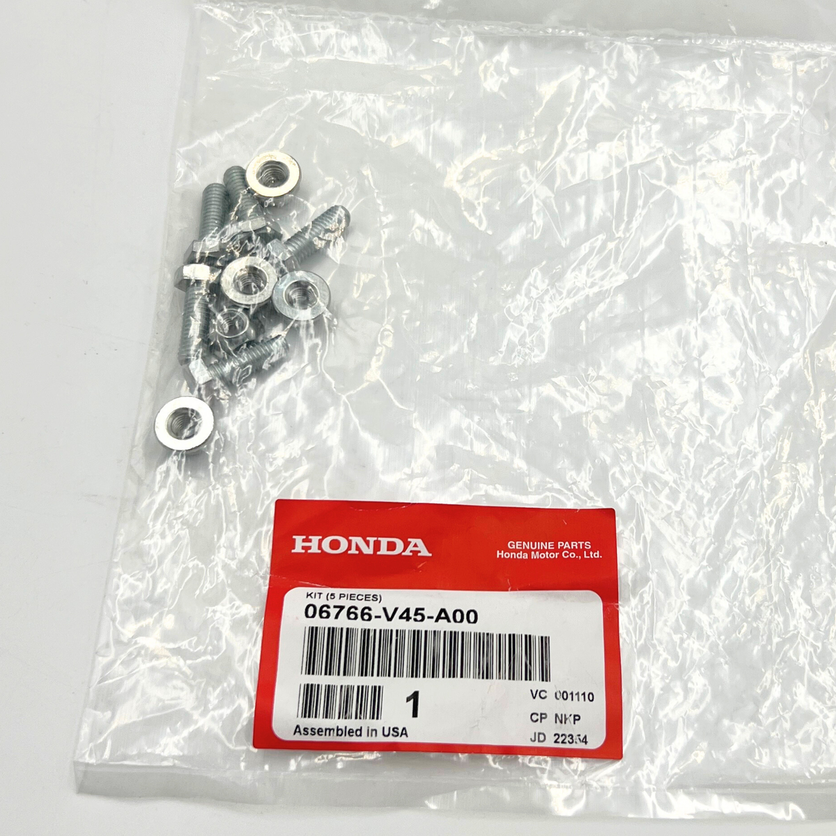 Genuine Honda 06766-V45-A00 Shear Bolt Kit for HSS1332 HSS724