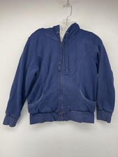 OLD NAVY YOUTH SWEATSHIRT BLUE MEDIUM M FRONT ZIP HOODIE SHERPA LINED CASUAL