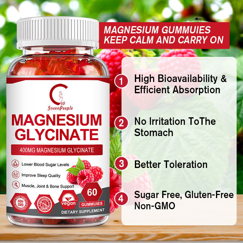 Magnesium Glycinate High Strength 400mg With Vitamin D3 Fatigue Bone Health eBay