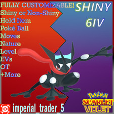 Pok mon Scarlet and Violet  SHINY  Greninja W/ Best 6IV  Customizable