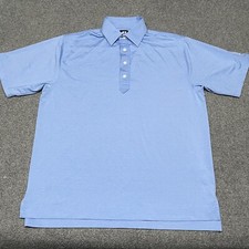 FootJoy Polo Shirt Mens Large Blue Short Sleeve Golf FJ 4 Button