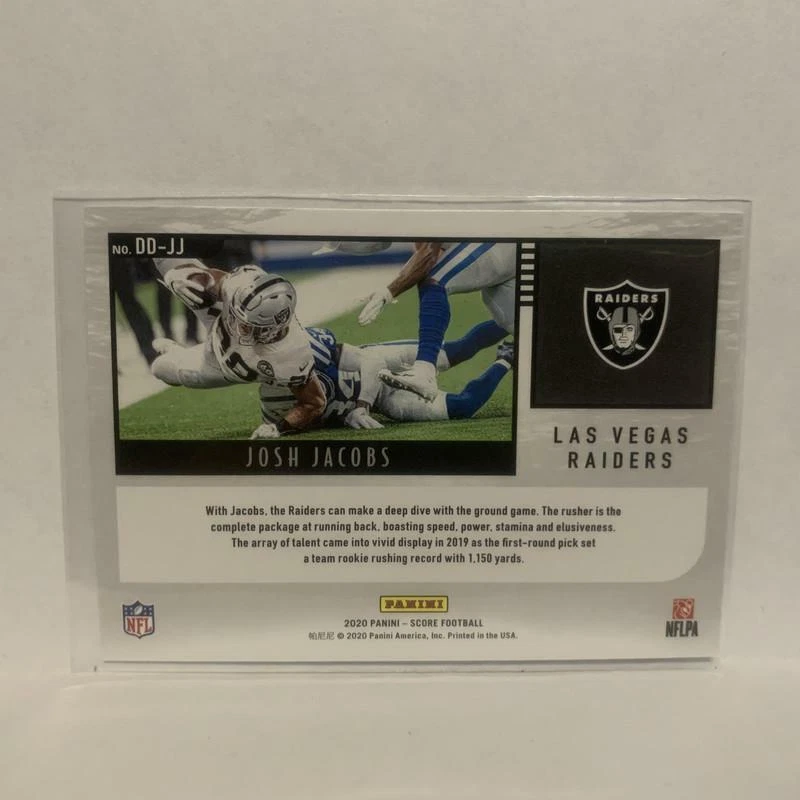 DD-JJ Josh Jacobs Deep Dive Las Vegas Raiders 2020 Score Football Card LP - Image 2 of 2