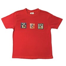 VTG Mickey  Co Mickey  Minnie T Shirt Red Plaid Accents Kids Size L 14-16