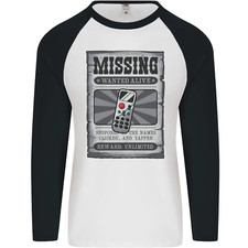 Wanted Remote Control Funny TV Lost Misplaced Mens L/S Baseball T-Shirt