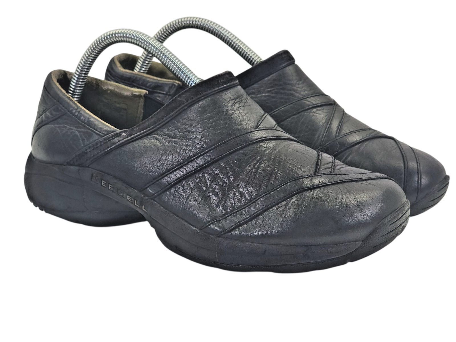 Merrell Primo Patch scarpe donna nere in pelle mulo ammortizzate ad aria taglia 9