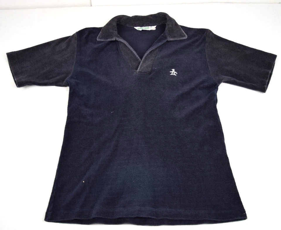 Penguin 衬衫 复古 Grand Slam Munsingwear 尺寸 XS/S 70 年代 黑色 毛圈布 — 第 2/4 张图片