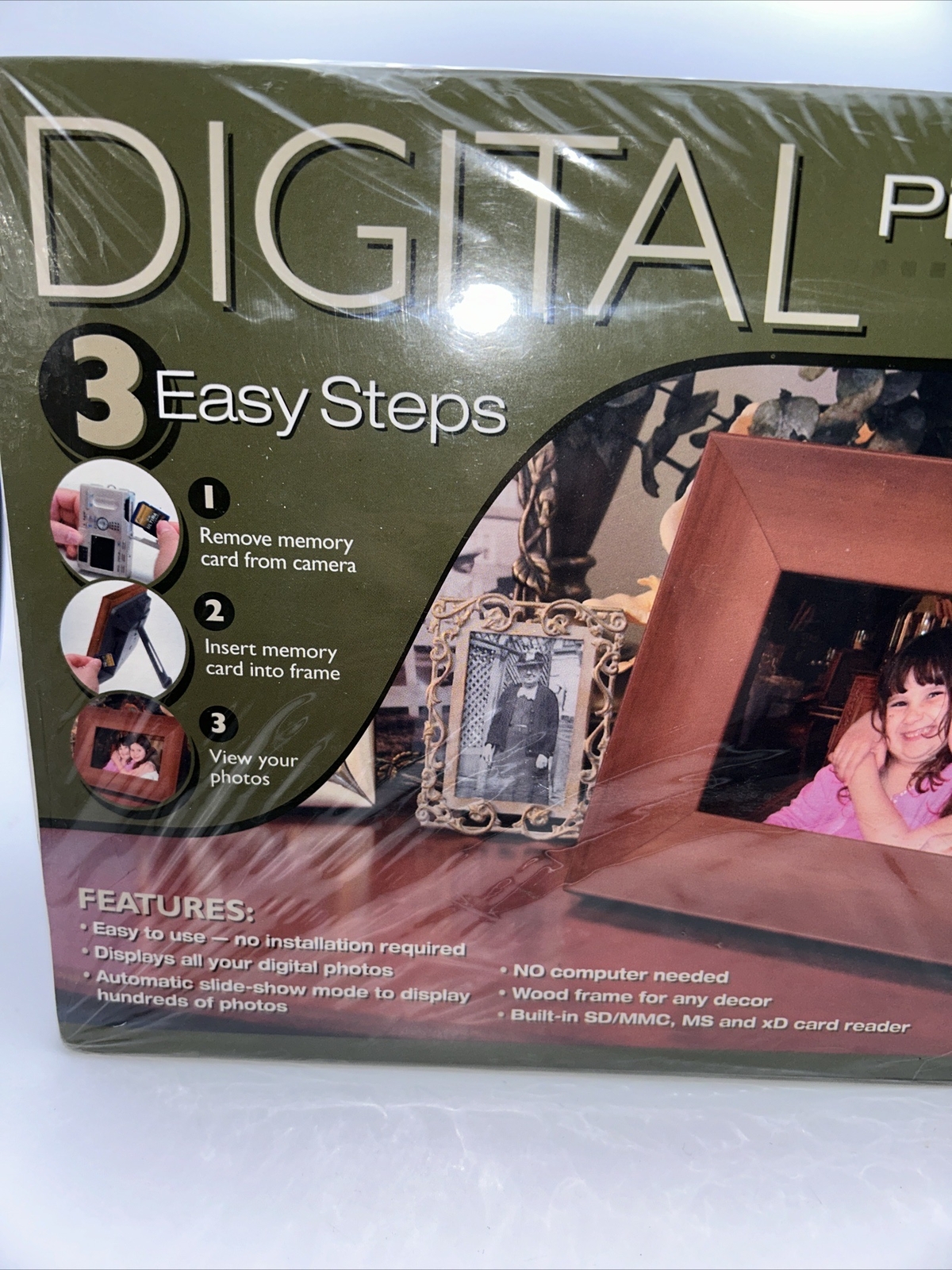 Smart Parts Digital Picture Frame store 3000 pics 7" viewable Display