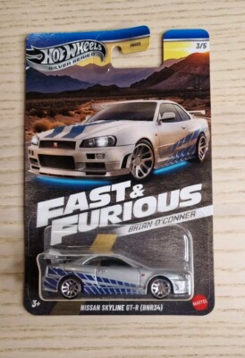 Hot Wheels Fast and Furious | #3 Brian O'Connor - Nissan Skyline GT-R R34 Silver