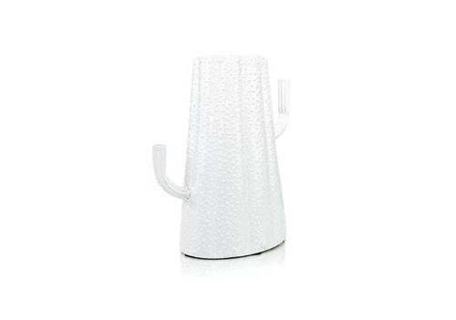 Jarrón en forma de cactus de metal blanco con 2 ramas - Imagen 4 de 4
