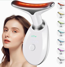LEV LED CLEAN 7-Color LED Face Neck Massager Heated 3-Speed USB Rechargeable