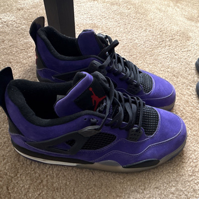 Nike Air Jordan 4 Men's Mid-Top Lace-Up Sneaker Purple/Black Rubber Outsole