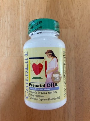 ChildLife Prenatal DHA, Natural Lemon Flavor - 30 Softgels 500mg Omega3 Fish Oil