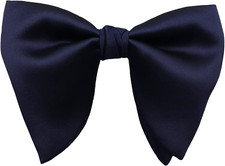 Mens Oversized Satin Silk Bow Tie Solid Color Formal Tuxedo Big Bowtie