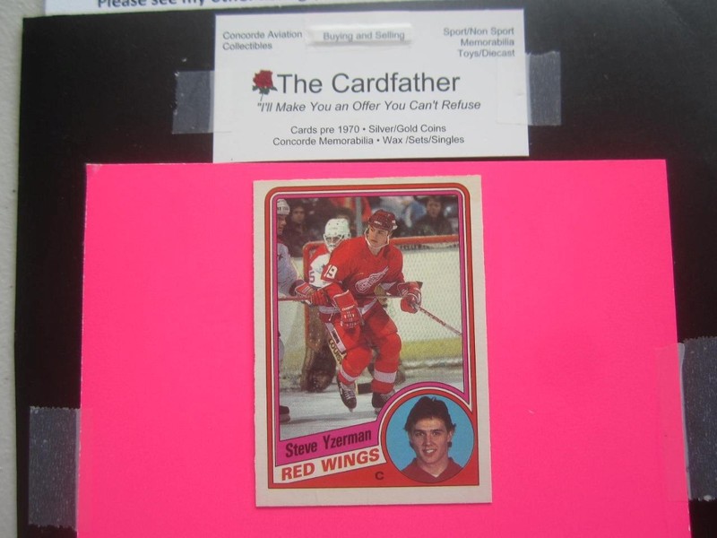 1984-85 O PEE CHEE NHL HOCKEY STEVE YZERMAN ROOKIE CARD RED WINGS LIGHT CREASE