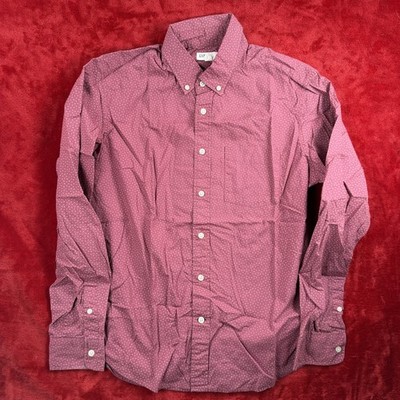GAP Damen Button-Down Hemd Unsauberer Schnitt S Bordeaux Polka Dot