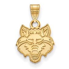 10k Gold LogoArt Arkansas State University Wolf Small Pendant