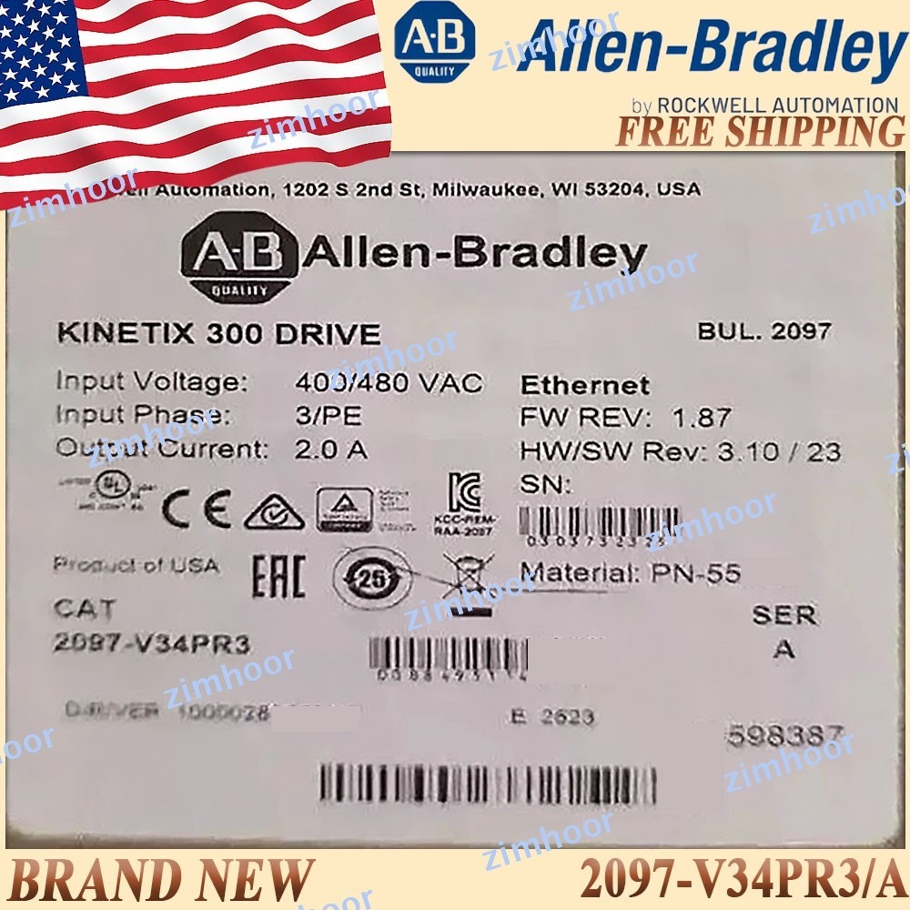 New Sealed AB 2097-V34PR3/A KinetixServoDrive US Same Day FreeShip AB