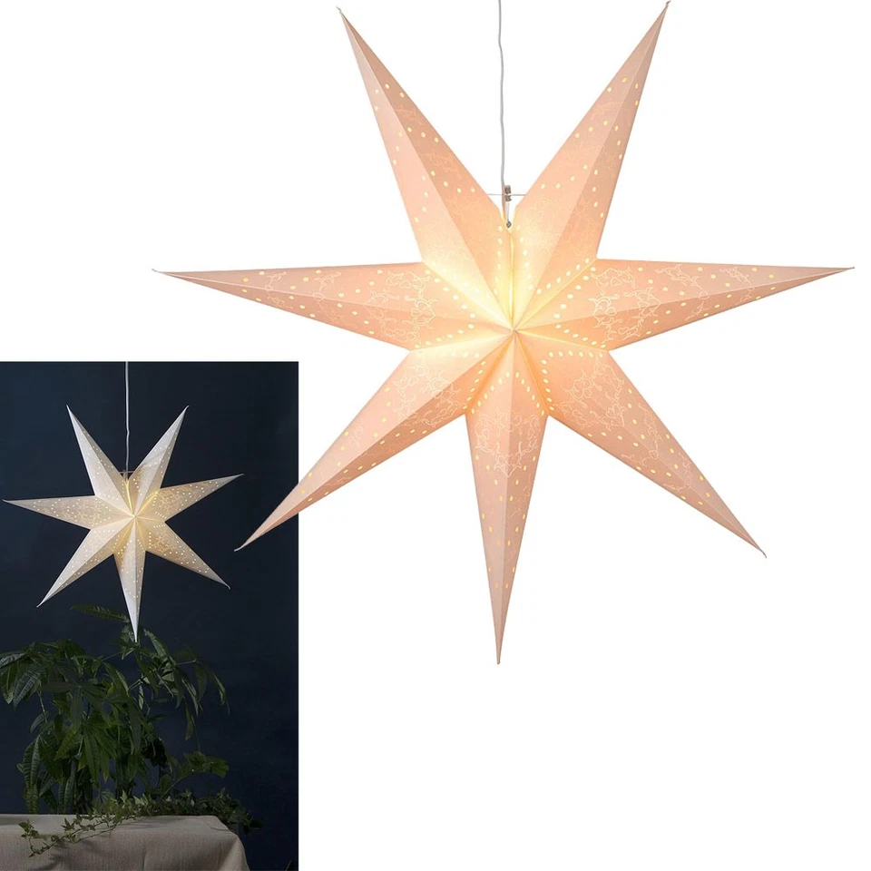 Eglo Deko Weihnachtsstern Sensy Papier Weiß 70cm E14 Fassung