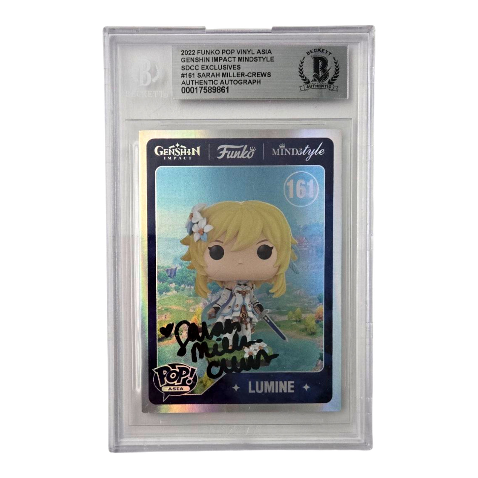 Genshin Impact Autograph Card Funko Lumine Sarah Miller Crews Signed Beckett 861
