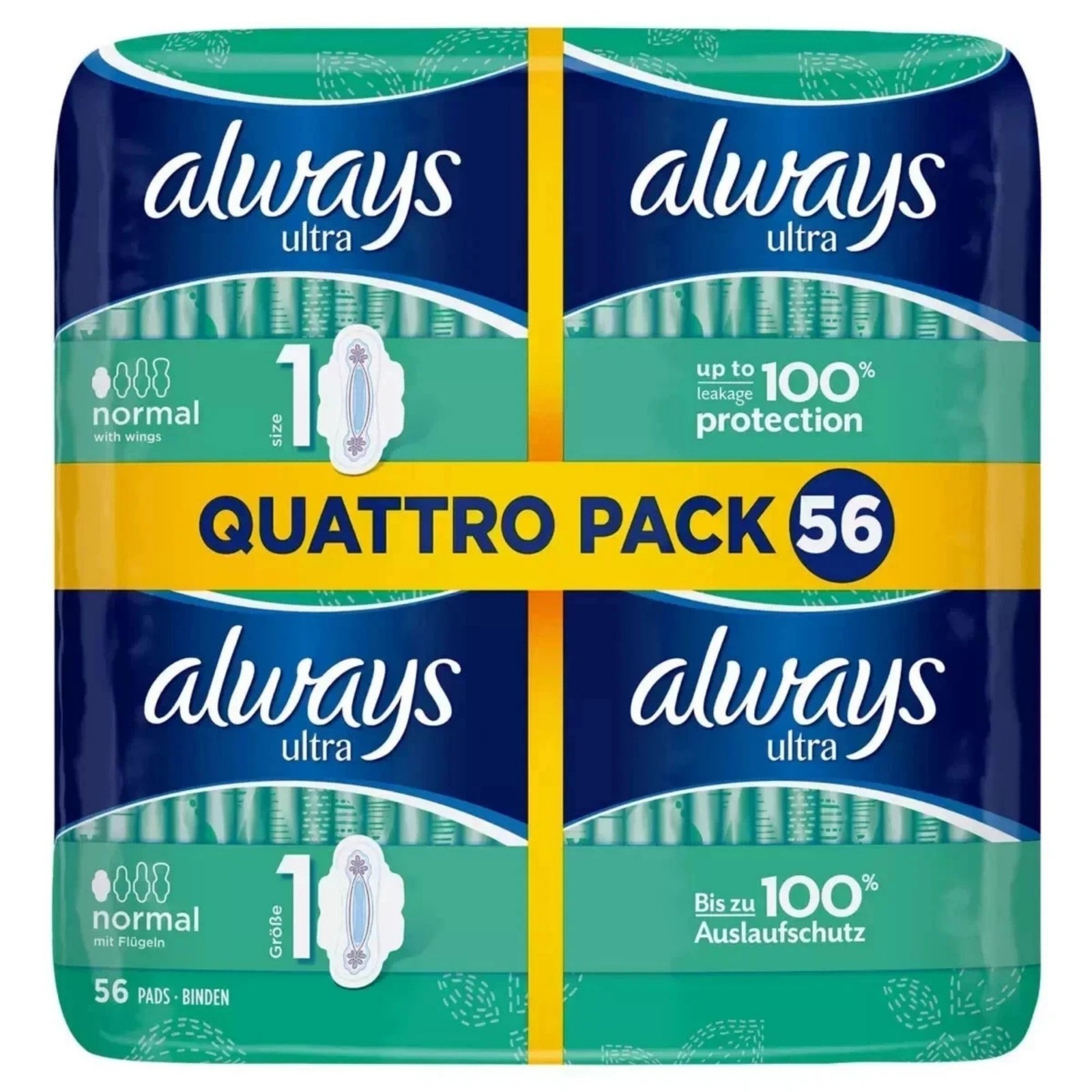 Always Ultra Normal Size 1 Sanitary Pads With Wings 112 Pack 2 x 56 Period Towel - Image 2
