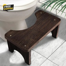 Wood Toilet Stool Squat Adult, Poop Stool for Bathroom Adults