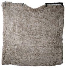 Beige Soft Fuzzy Faux Fur Oversized Throw Blanket 90in  82in For Sofa Or Bed