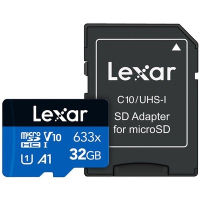 Lexar BLUE Series High-Performance 633x 32GB UHS-I microSDHC Memory Card with SD