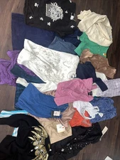 Vintage Shiny Women Clothing Lot Jeweled Clothing Shimmers Med And Large 90s Y2K