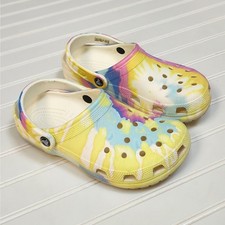 Crocs Classic Tie Dye Kids Clogs/Sandals Size 6 Big Kids Multi Color Pastels