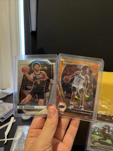 2021-22 Panini Prizm Draft Picks Cade Cunningham Rookie orange cracked ice