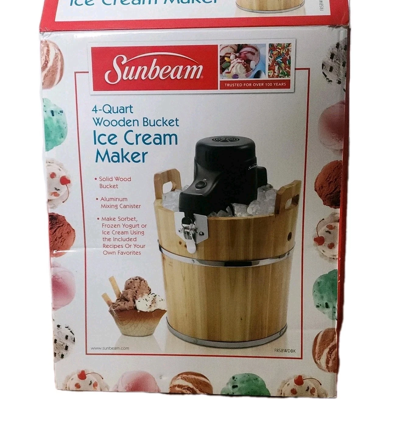 VTG Sunbeam Electric Ice Cream Maker 4 Qt Wooden Bucket High Quality - Open Box
Opens in a new windo