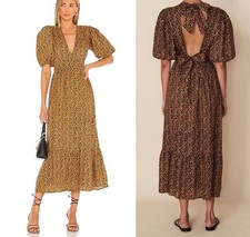 FAITHFULL THE BRAND Romilla Midi Dress in Cardette Floral Print size 6