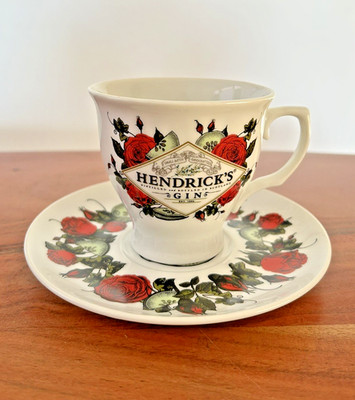Hendricks Gin - Tasse Teetasse Kaffeetasse - mit Untertasse - NEU 